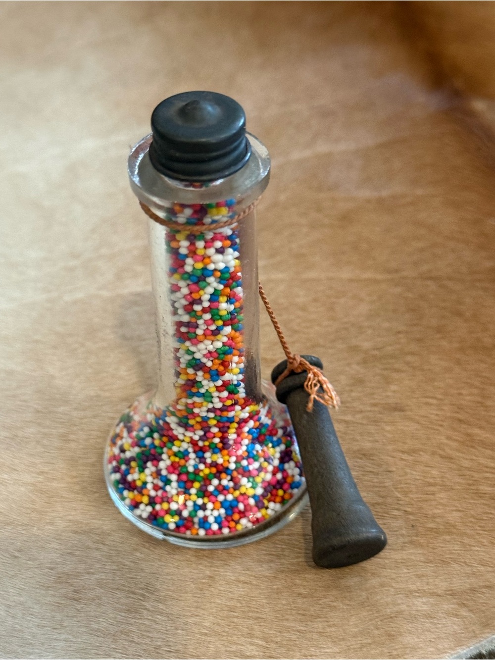 Vintage Glass Candlestick Telephone Inspired Candy Container
